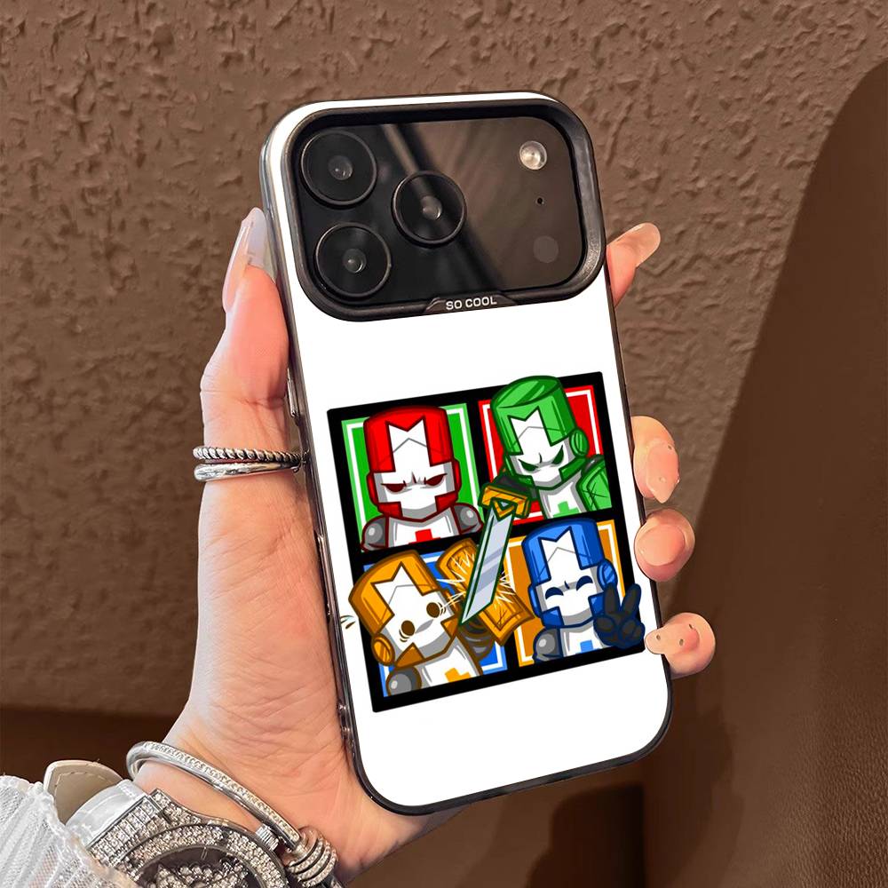 For Castle Crashers Phone Case iPhone 15,17,11,14,13,16,12,E,Max,Plus,Air,Pro,Mini Black Matte Cover