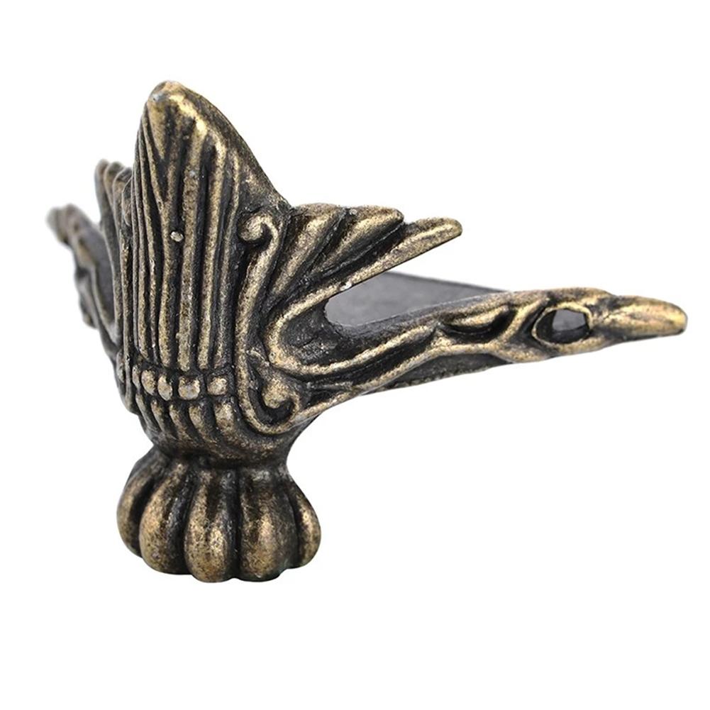 4PCS Antique Corner Protector Brass Jewelry Chest Box Wooden Case Decorative Feet Leg Metal Corner Protector Hardware Bracket