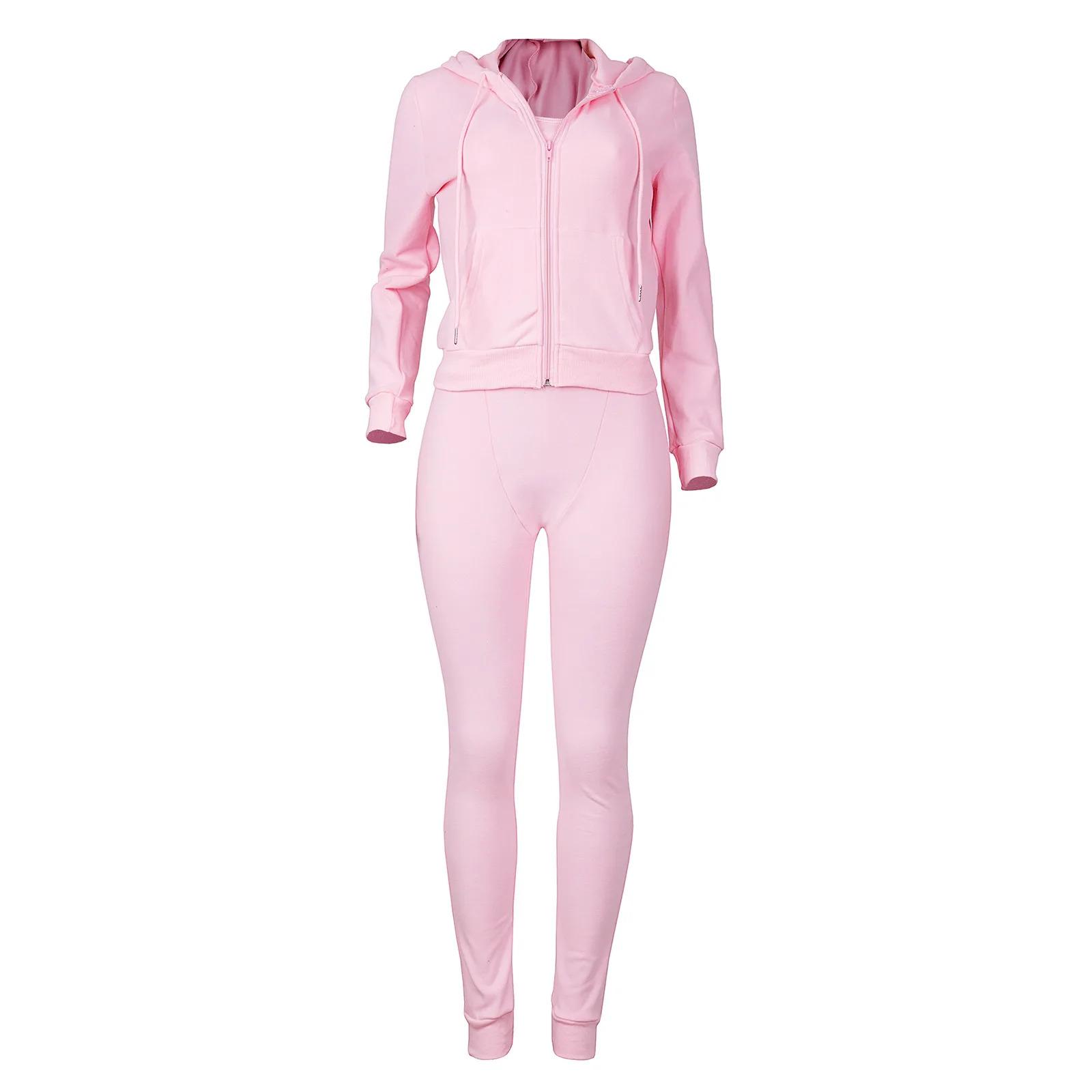 Women Thick Fleece 3 Piece  Sweatpants & Vest & Hoodies Jackets  Fall Winter Jogger Luxury Outfit Sweatsuit Tracksuits Set Athletic Style Activewear High Waist Sports233