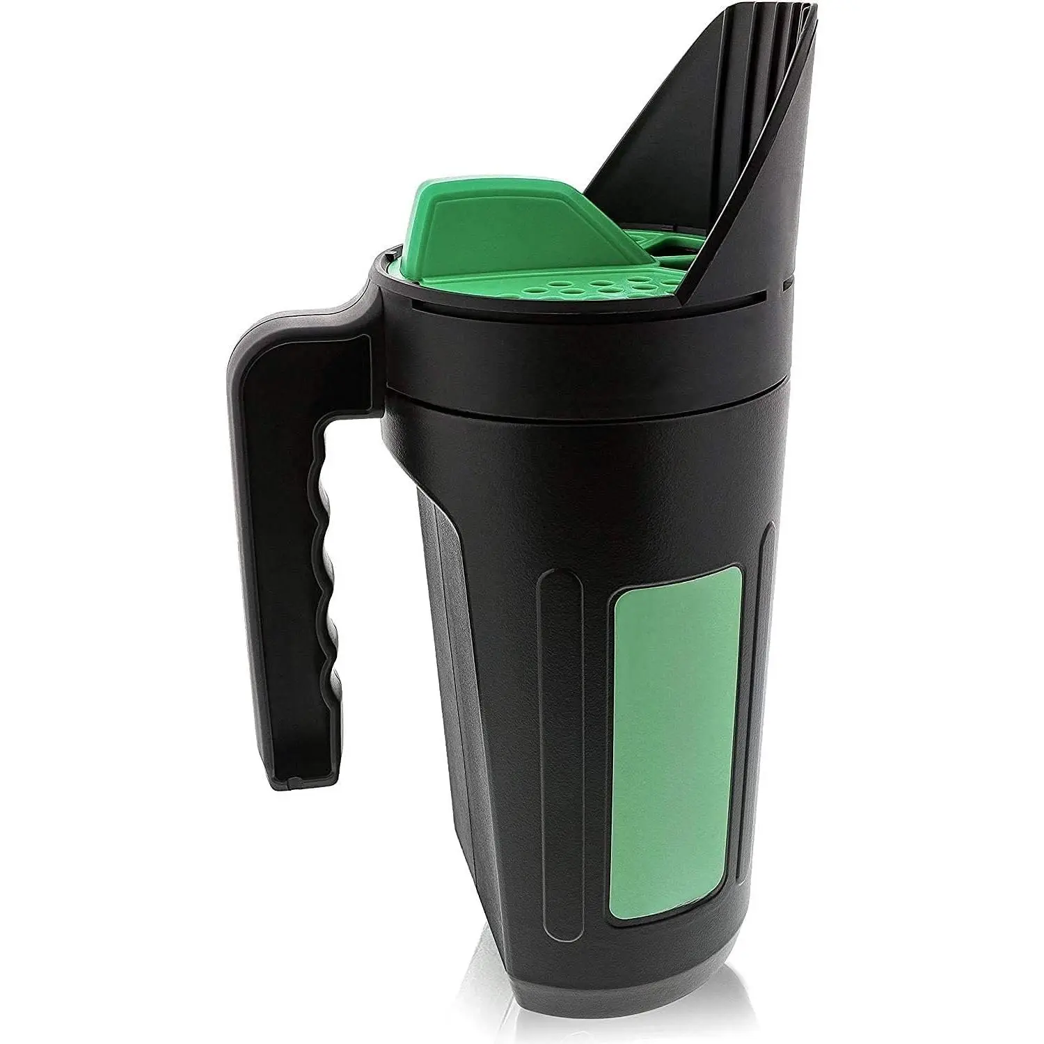 Hand  Shaker for Seed, Salt, De-Icer, Ice Melt, Earth  and Fertilizer - Multiple Opening Sizes for Any Need - Up to 80 Oz