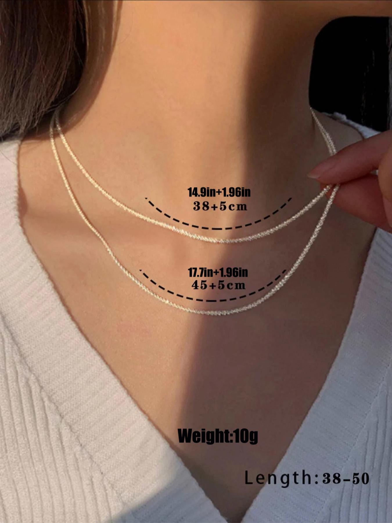 Elegant Artificial Diamond Chain Necklaces for Women, Luxury Sparkling Rhinestones Decor Chain Necklaces, Fashion Matching Jewelry, Bridal Accessories for Wedding & Engagement, Exquisite Chain Jewelry