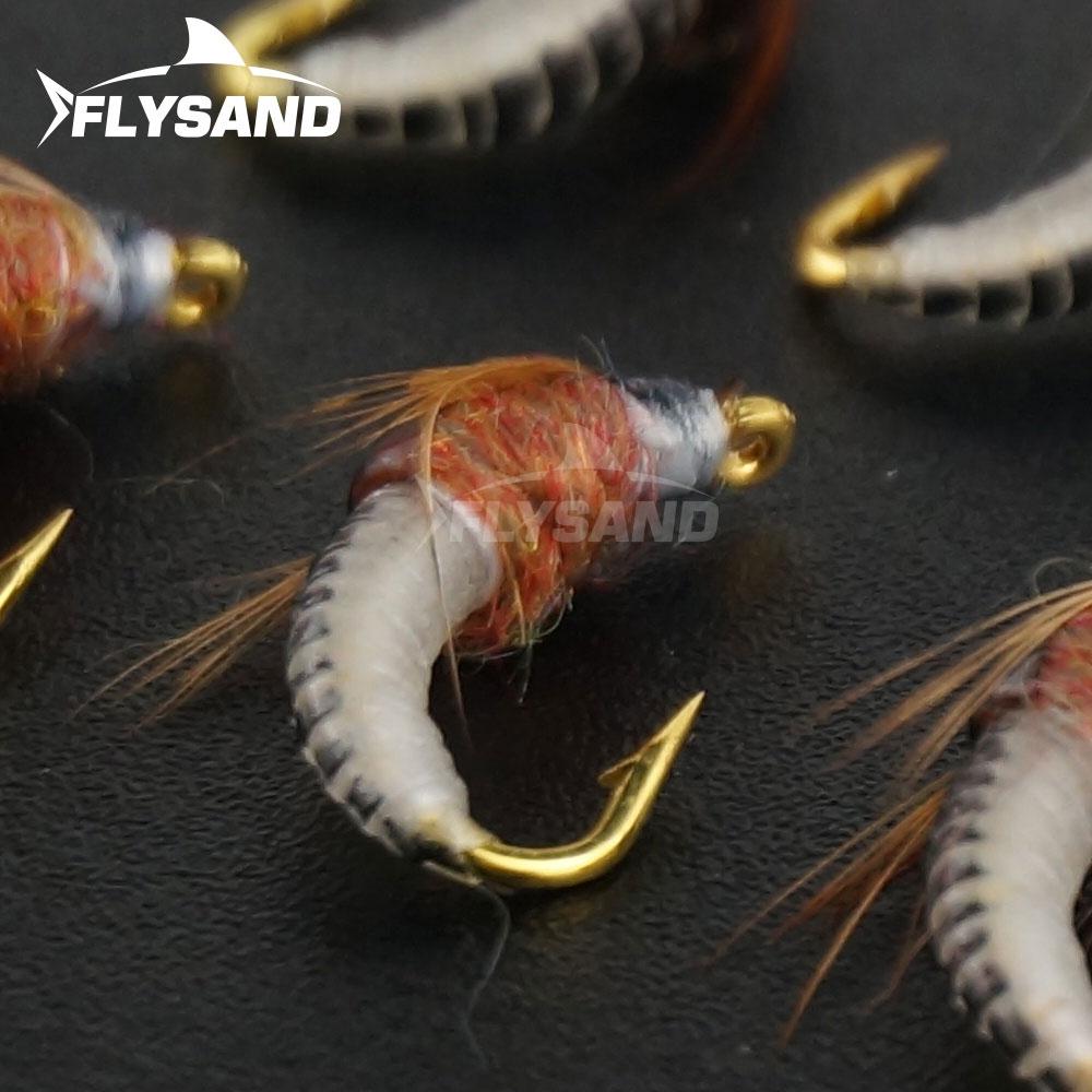 Waterproof Portable Nymph Fly Fishing Lure Set Size 12 Mustard Hook for Trout Realistic Nymph Design Tangle Free Fly Fishing Accessories Essential Freshwater Fly Fishing Combo