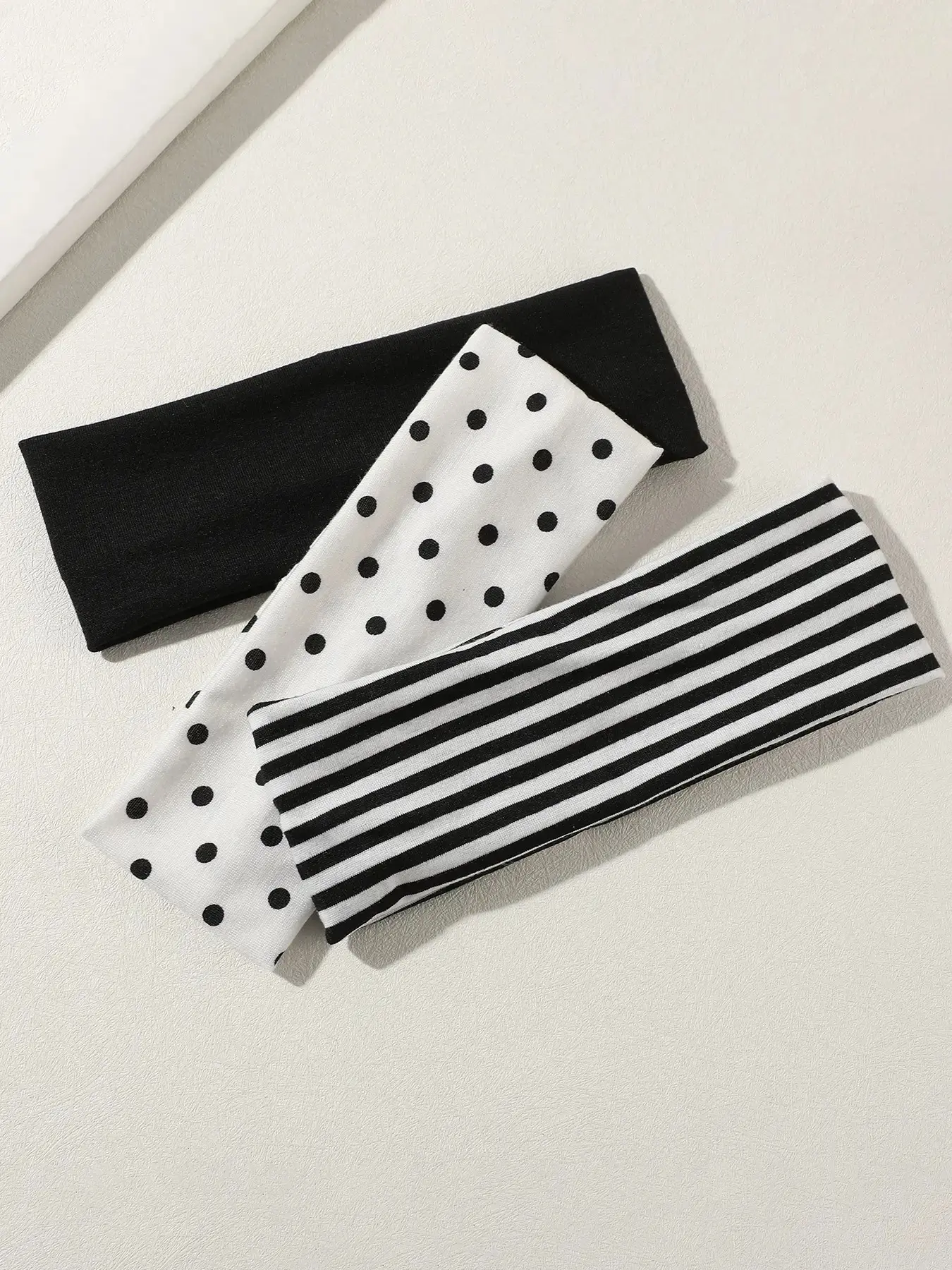 3pcs & Polka Dot Striped Elastic Sweatband, Yoga Workout Travel Hair Accessories, Soft Headwrap for Women, Summer Workout Headbands, Workout Hairband