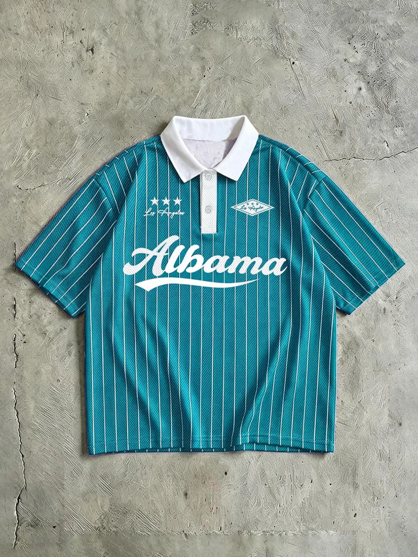 Vintage Baseball Style Polo Shirt, Colorblock Collar, Vertical Stripes, Mesh Short Sleeve, Street Fashion, Loose Fit
