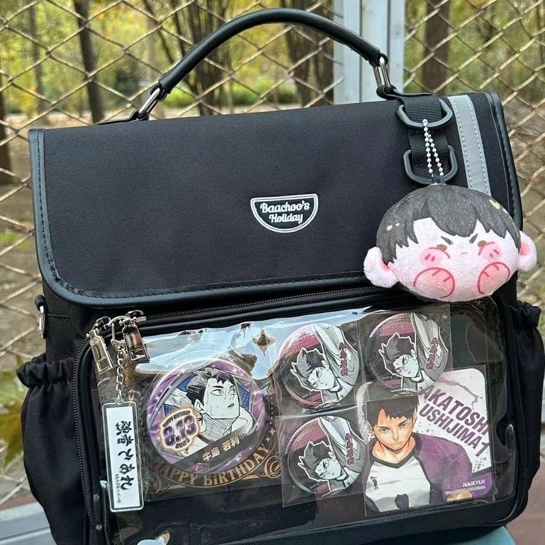 Women's Fashion Ita Backpacks Cute Girl Transparent Large Capacity Crossbody Bag Kawaii Students Individuality DIY Shoulder Bags