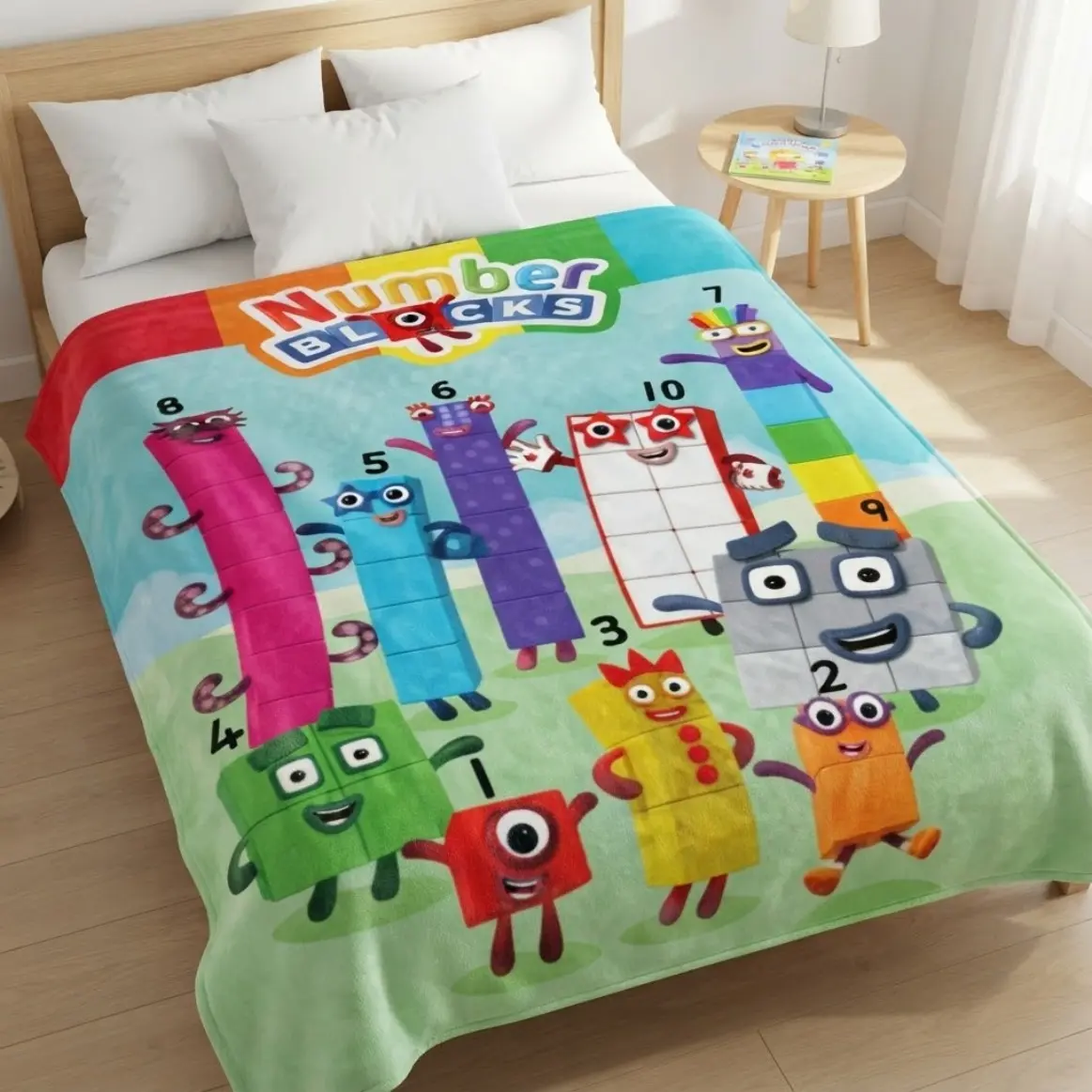 Colorful Cartoon Number Blocks Blanket Soft Flannel Throw For Kids Bed Sofa Cozy Plush Blanket For Home Decor All Season Comfort Holiday Gift Adult And Children Bedding Duvet Bed Sheets Comforter Set Cooling Blankets