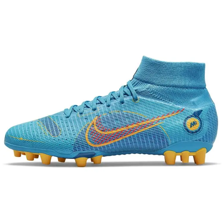 Nike Mercurial Superfly 8 Assassin 14 Pro Round Head AG (Rubber Short Studs) Artificial Grass Shock Absorption Anti-Slip Wear-Resistant Soccer Shoes DJ2844-484