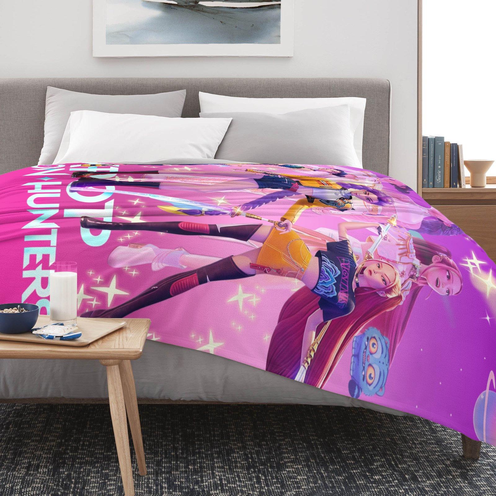 K-Pop Devil Hunter Dream Blanket, Soft and Warm, Suitable for Fans, Women, Girls, and Children.A Cozy Nap Blanket, Perfect for Everyday Decoration or Relaxation.An Ideal Choice for Living Room Sofas, Christmas Gifts, and Birthday Decorations.