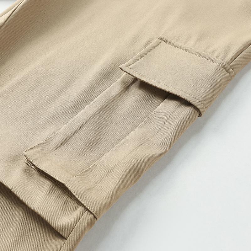 Men's work pants, solid color, equipped with multiple practical pockets, made of non stretch fabric, suitable for hiking trips, spring/autumn outdoor activities, and everyday casual occasions, men's casual pants