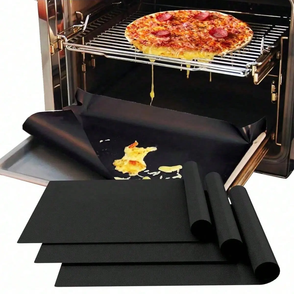 3-Piece Oven Liner Set, Thick Heat-Resistant Non-Stick Layer, 15.74"/12.99", Easy Clean, Ideal for Baking, Grilling, Camping, DIY Desserts, Bakeware