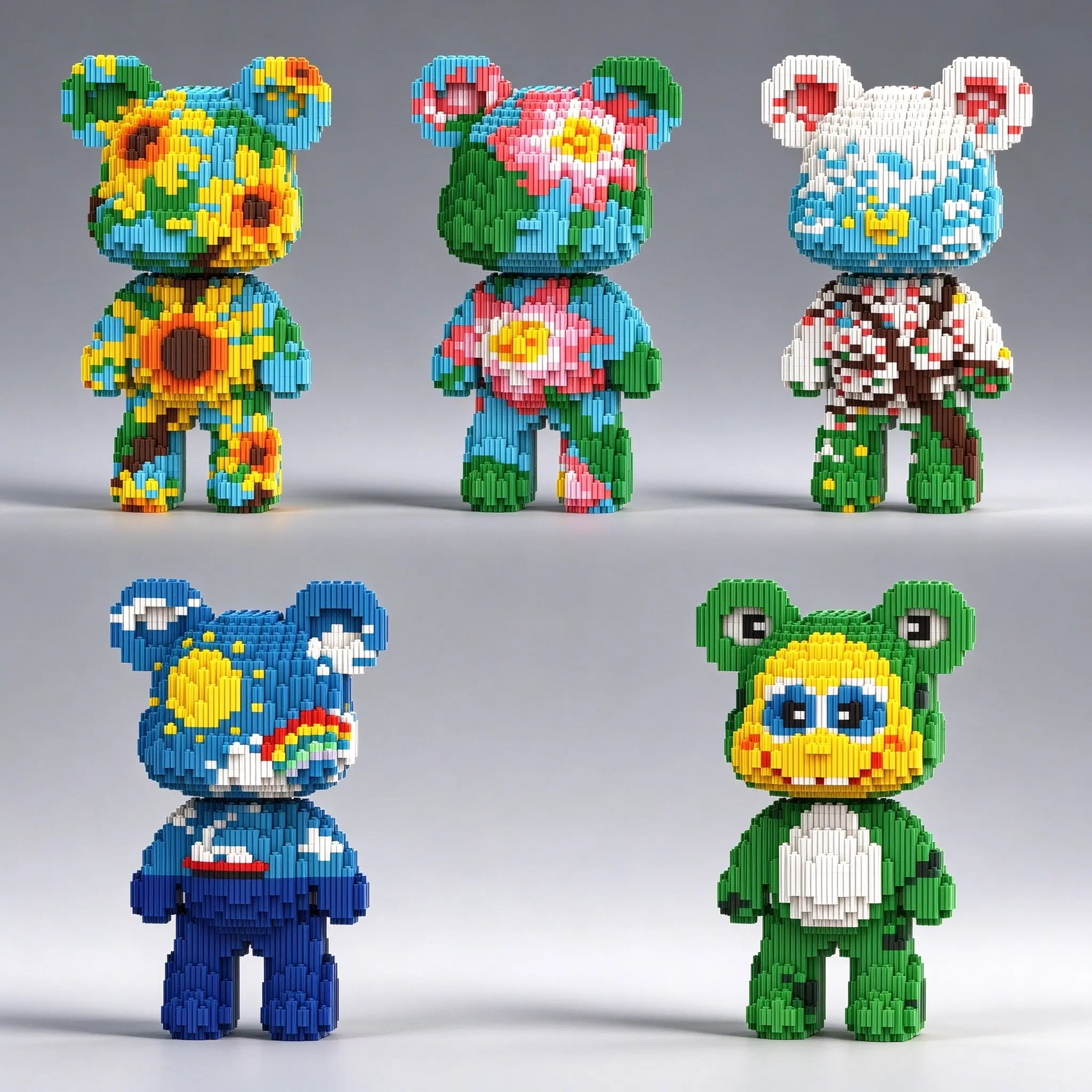 Bear Building Blocks,Building Block Toy , 25cm High Bear Construction Kit, Creative DIY Assembly Playset, Unisex Gift Recommendation, Home Decor