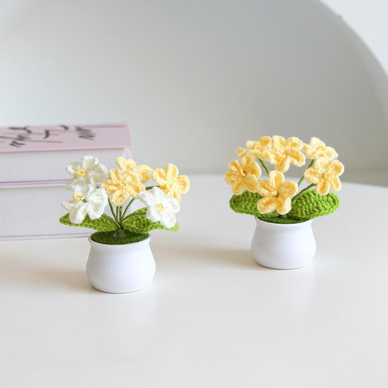 Cute Flower Design Crochet Plant (1 Count), Handmade Crochet Flower, Decorative Flower for Home Party Wedding, Artificial Flower Plant, Crochet Artificial Flowers, Artificial Flower Decoration, Flower Design Decorations