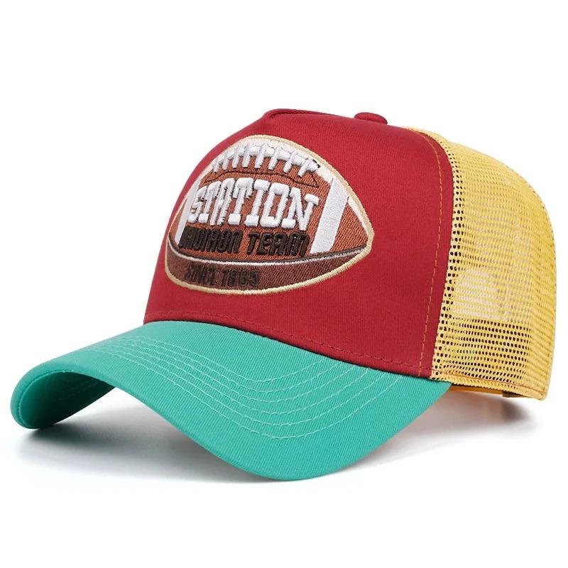 Hot Sale Unisex Baseball Cap Classic STATION Letter Pattern Mesh Cap Men And Women Breathable Streetwear Summer Trucker Hat