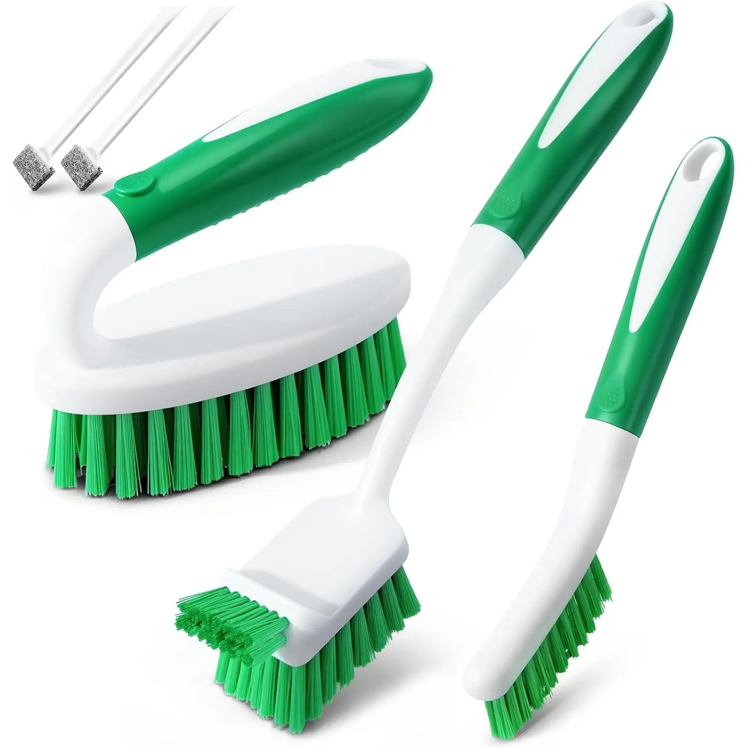 5 Pack Cleaning Brush Scrub Brush Kitchen Brush for Floor,Green | Cleaning Brush Set for Household Use, Scrub Brush, Kitchen Brush, Tile Lines Brush for Bathroom, Floor, Tub, Shower