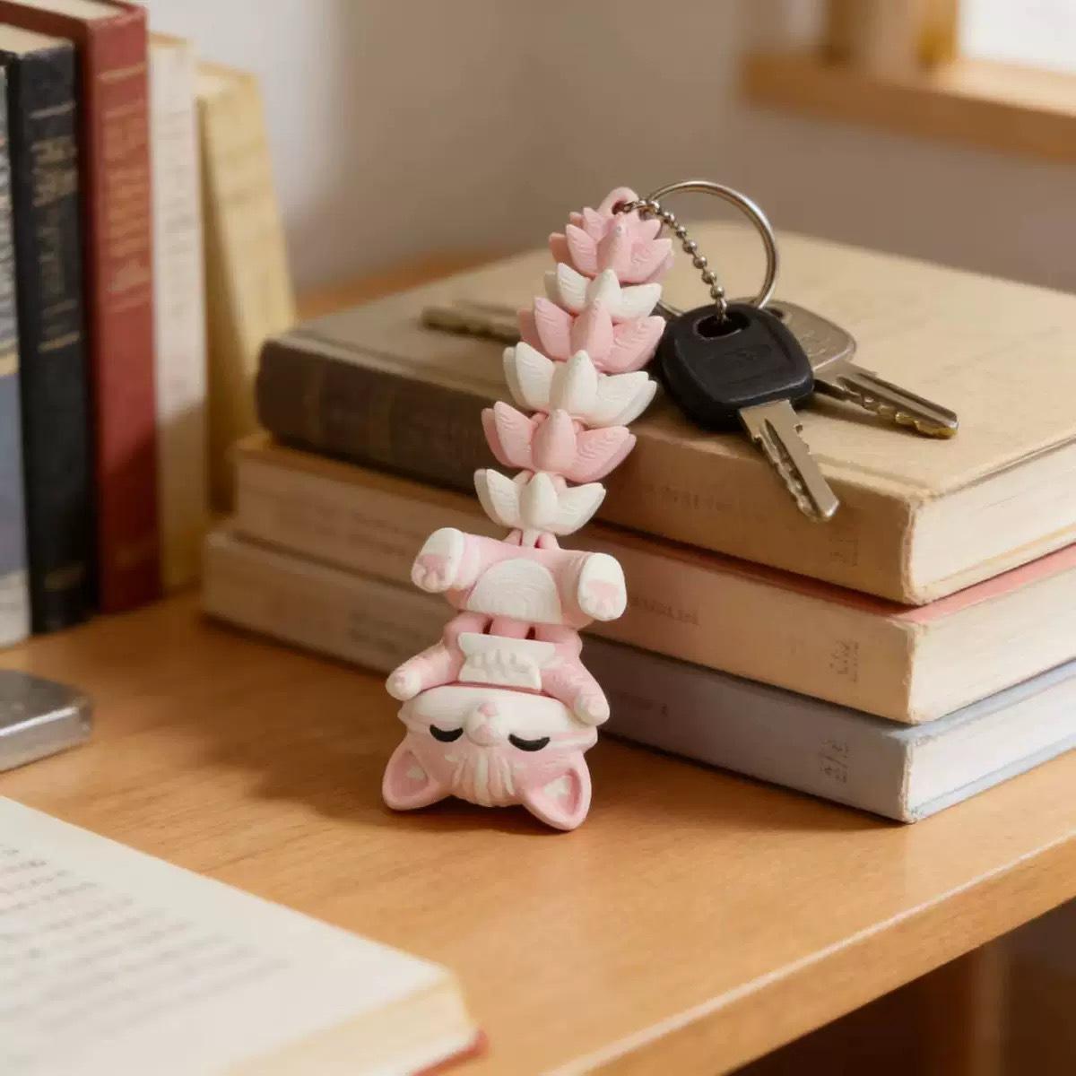 A 3D-printed keychain pendant featuring a cute little fox. The joints of the fox can move freely, making it a popular decorative item.