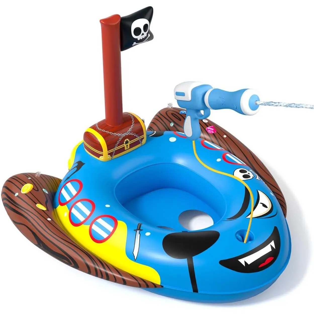 Kids Pool Floats with Water Gun, Toddler Inflatable Pool Toys for Kids Age 3-8 Years Old, Summer Outdoor Water, Beach, Swimming Pool Toys Gift for Boys and Girls