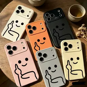 "Middle Finger" Design iPhone Case-Features corner protection, a stylish large display window, and a liquid-effect coating-Electroplated finish, compatible with iPhone 17/16/15 Pro Max |   Premium Fashion Edition Case summerwins