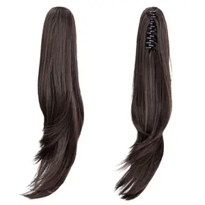 Claw Clip Ponytail Wig Long Braid Slightly Wavy High Temp Fiber 55cm