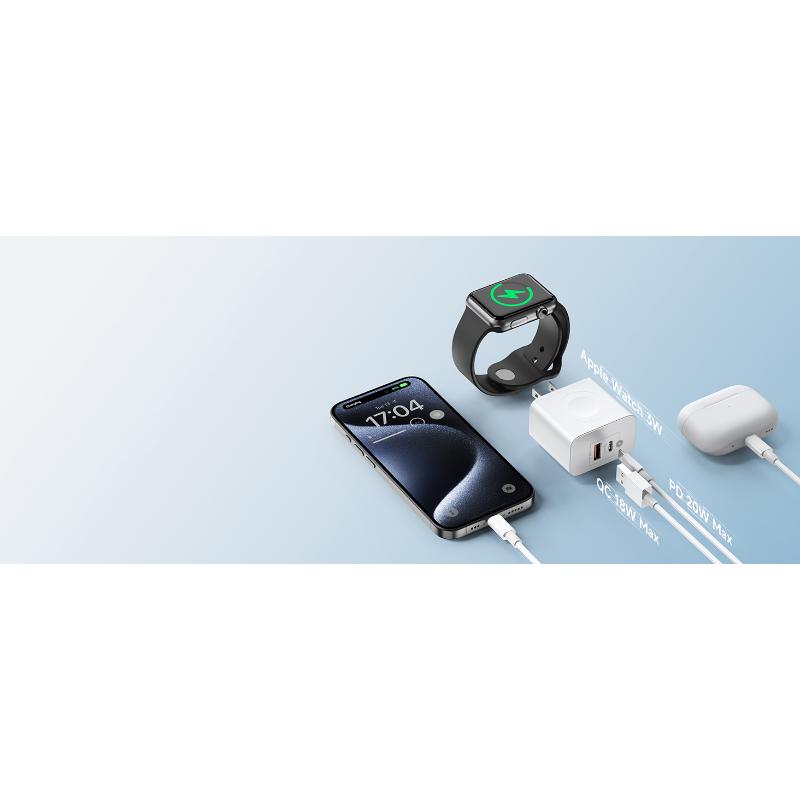 Watch Charger, Magnetic Wireless Charging Block with PD 23W USB-C Fast Charger, 3-in-1 Dual Port for Watch Series Ultra/SE/9/8/7/6, Phone 16/15/Pro Max,iPad Pro/Air, White Watch Charger, Magnetic Wireless Charging Block with PD 23W USB-C Fast Charger, 3-in-1 Dual Port for Watch Series Ultra/SE/9/8/7/6, Phone 16/15/Pro Max,iPad Pro/Air, White
