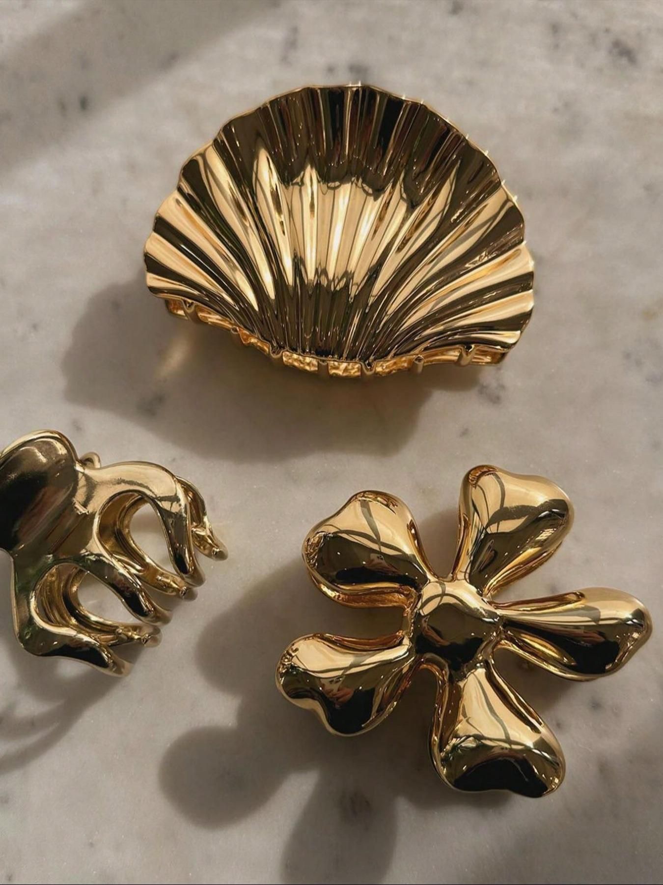 Creative Shell Design Wavy Claw Hair Claws, Elegant Hair Accessories for Women & Girls, Fashion Hair Accessories for Party, Daily Clothing Decor