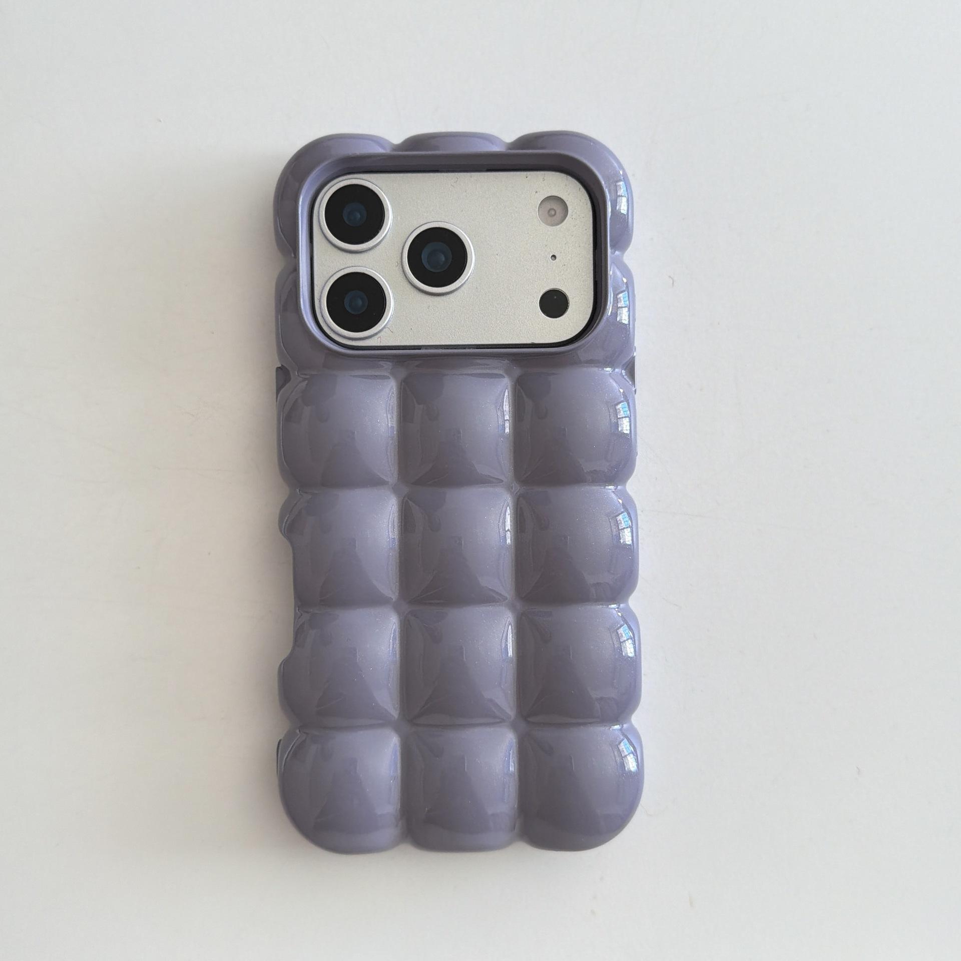 Minimalist Plated Solid Color Bubble Case for iPhone 17 Pro Max 16 15 14