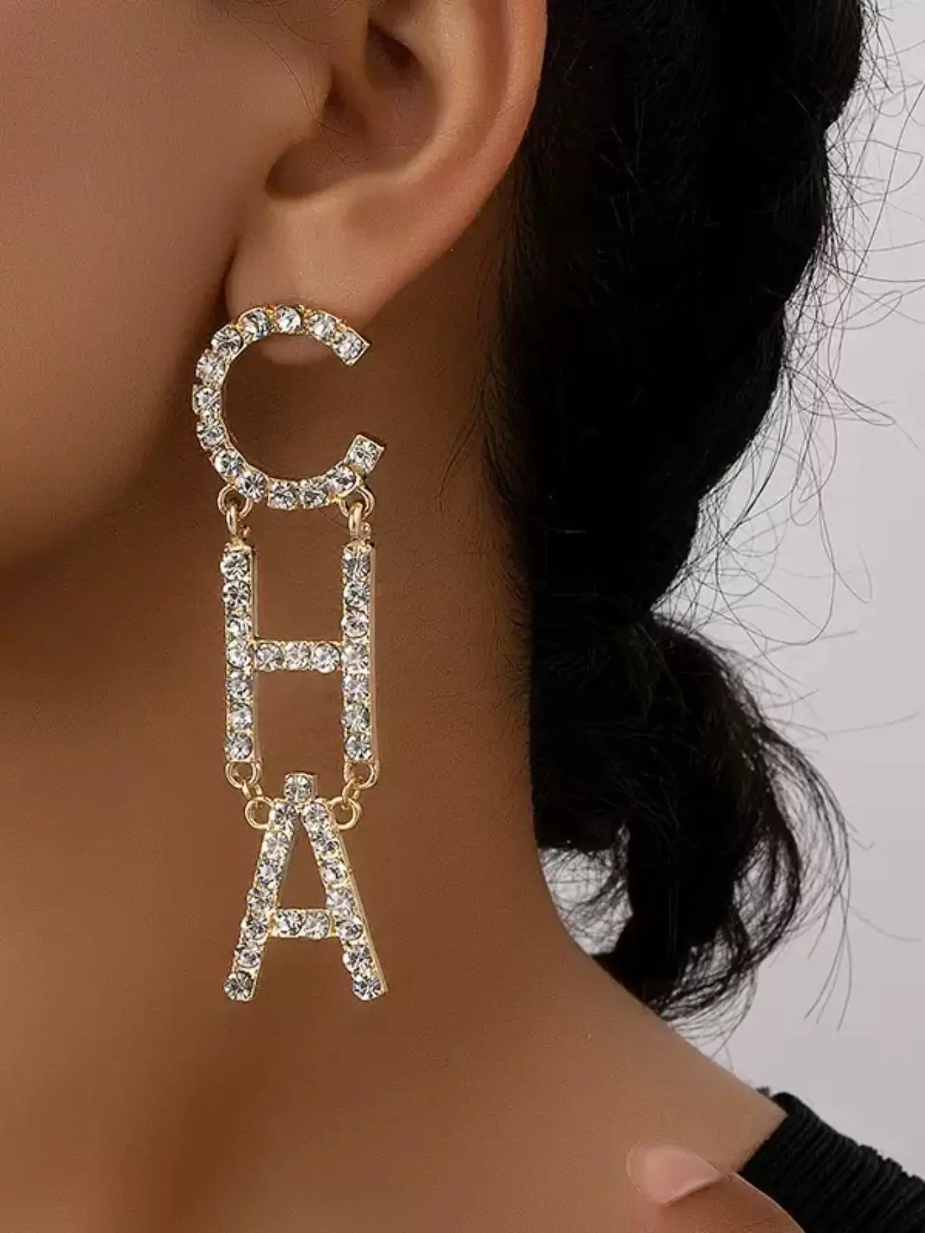 Fashionable Letter Design Dangle Earrings for Women, Stylish Drop Earrings, Chain Earrings, Trendy Jewelry Accessories, Perfect for Daily Wear