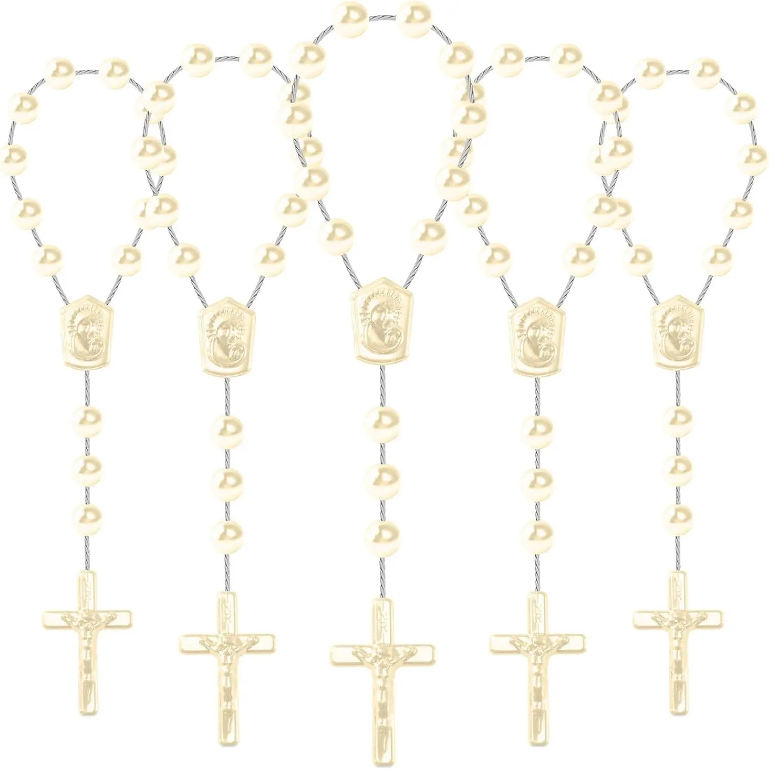 24 count Baptism Rosary Favors,  Mini Rosaries with Angel |  mini rosaries for baptism, christening, church favors,  tables and religious  bags