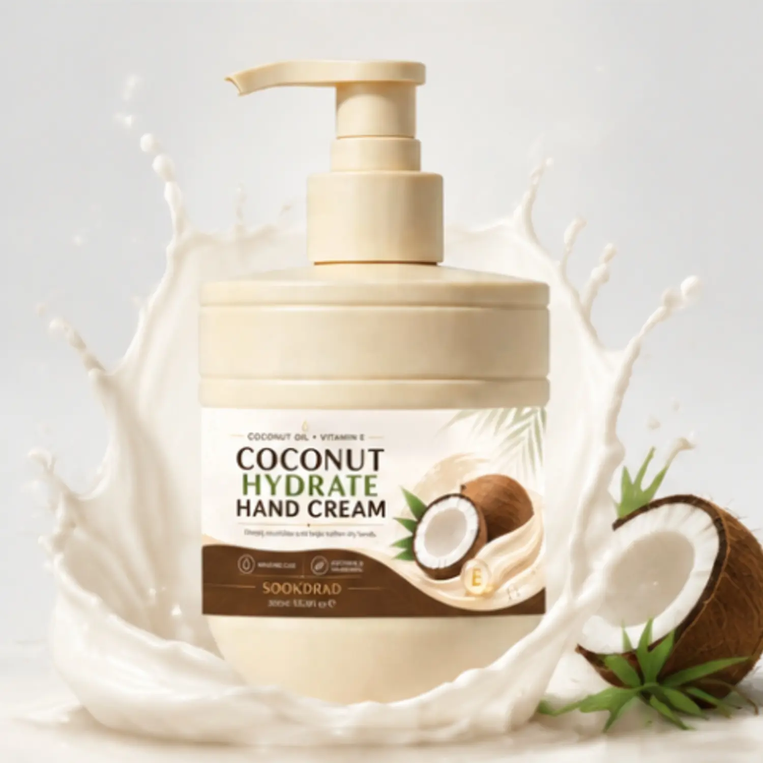 Coconut Hydrate Hand Cream, contains coconut oil, vitamin E, deeply nourish, soften dry hands, for hands, 10.58fl oz, 300ml