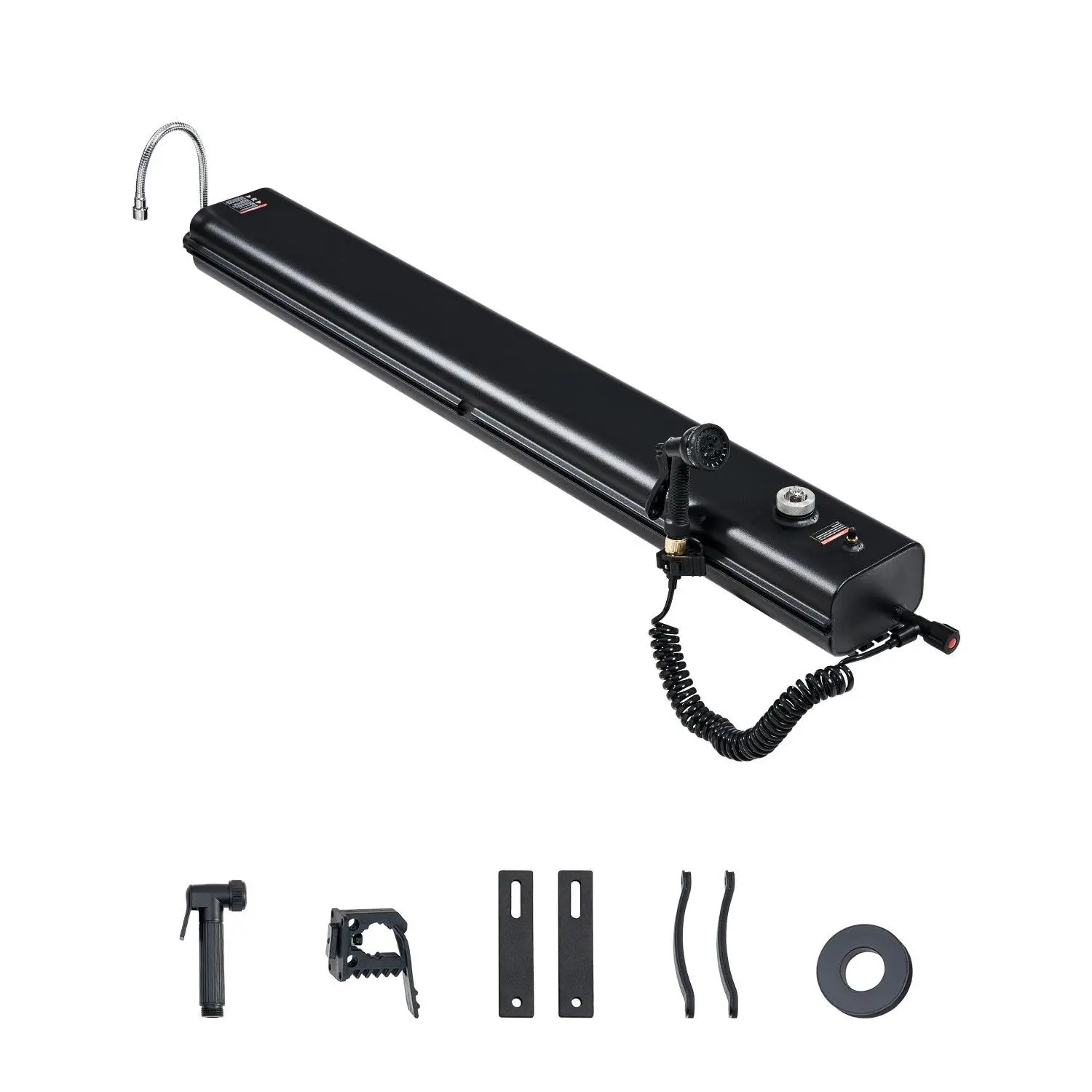 VEVOR Roof Rack Water Tank, 7 Gal, Multi-Dispensing Outdoor Tank with 2 Splash-Guard Panels T-slot, High-Capacity Aluminum Tank with Pressurization Port, Fit for Trunks, Roll Bars, Crossbars