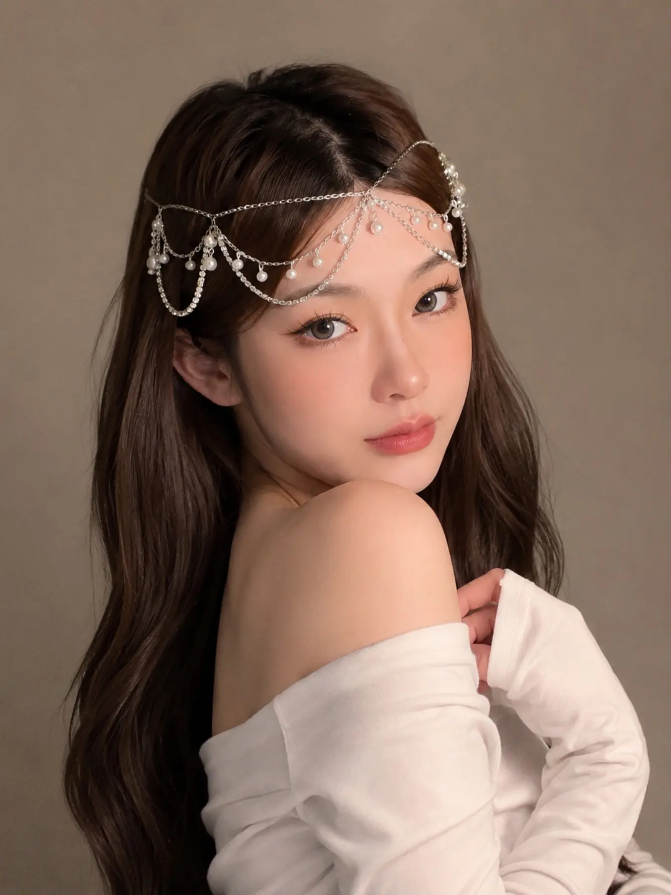 Faux Pearl Decorated Tassel Design Alloy Hair Chain, Elegant Hair Accessories for Women & Girls, Minimalist Headwear Suitable for Hair, Fashion Hair Accessories for Party, Daily Clothing Decor, Costume Headpiece