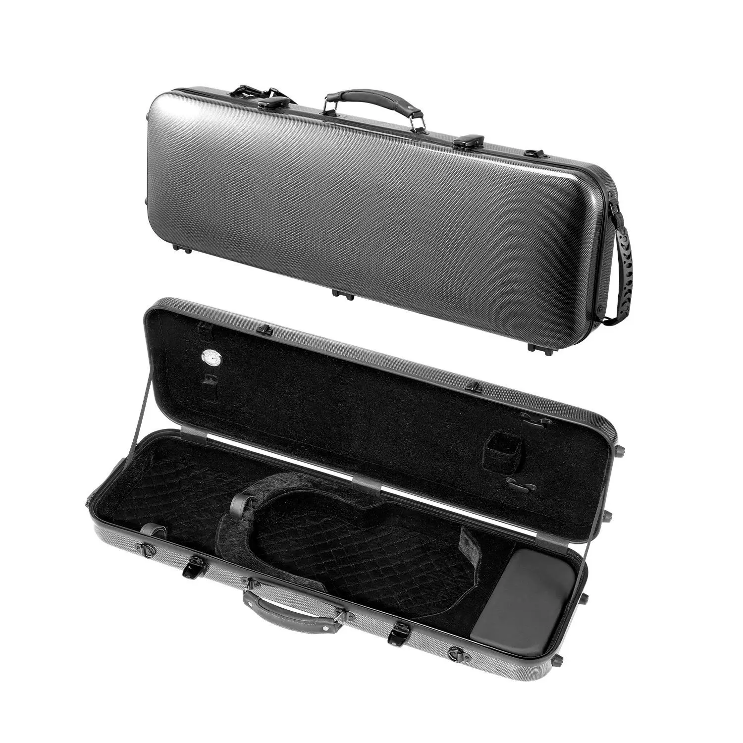 VEVOR 4/4 Full Size Oblong Shape Violin Case, Lightweight Portable Case with Built-in Hygrometer, Padded Lining, Adjustable Strap, Anti-Scratch Design for Violin Owners