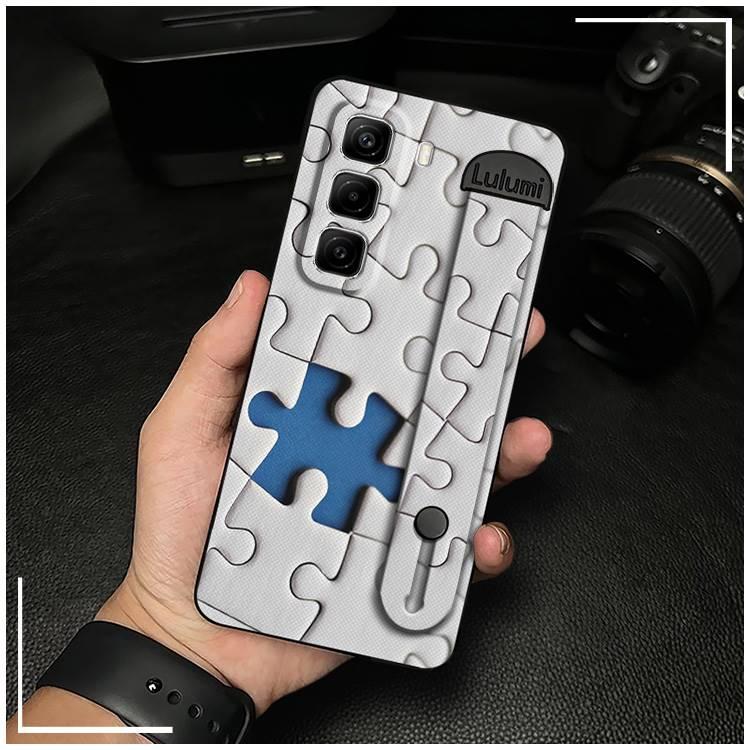 Dirt-resistant Back Cover Phone Case For infinix Hot50 Pro/X6881 Shockproof commerce Plain color masculine Anti-dust geometry Fashion Design simple Phone Holder Waterproof Durable