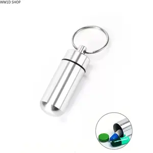 Aluminum Alloy Multifunction Keychain  Multifunction Aluminum Alloy Keychain, Portable Compact Organizer with Waterproof Container for Vitamins, Drugs, Travel Essentials, Daily Wear Key Accessory