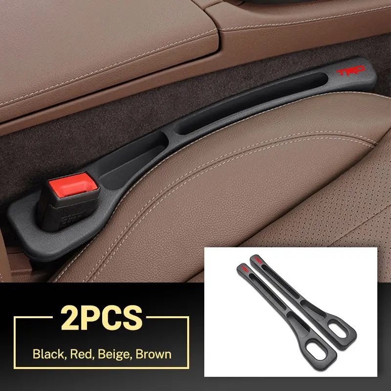 2PCS Car Seat Gap Filler Side Seam Leak-proof Strip Protector For Toyota TRD Logo Corolla Chr Avensis Yaris Camry Racing Accessories