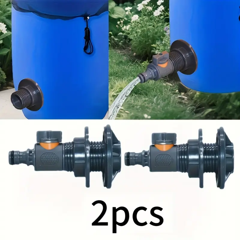 PVC bucket faucet kit, insert connector drain adapter, suitable for garden rain barrels and gardening tools