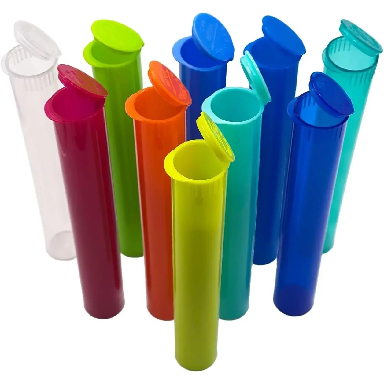 10 Pack Multicolor Plastic Storage Tubes with Snap Lids - Airtight Waterproof Small Item Containers for Travel, Crafts, Coffee, Tea & AccessoriesGift