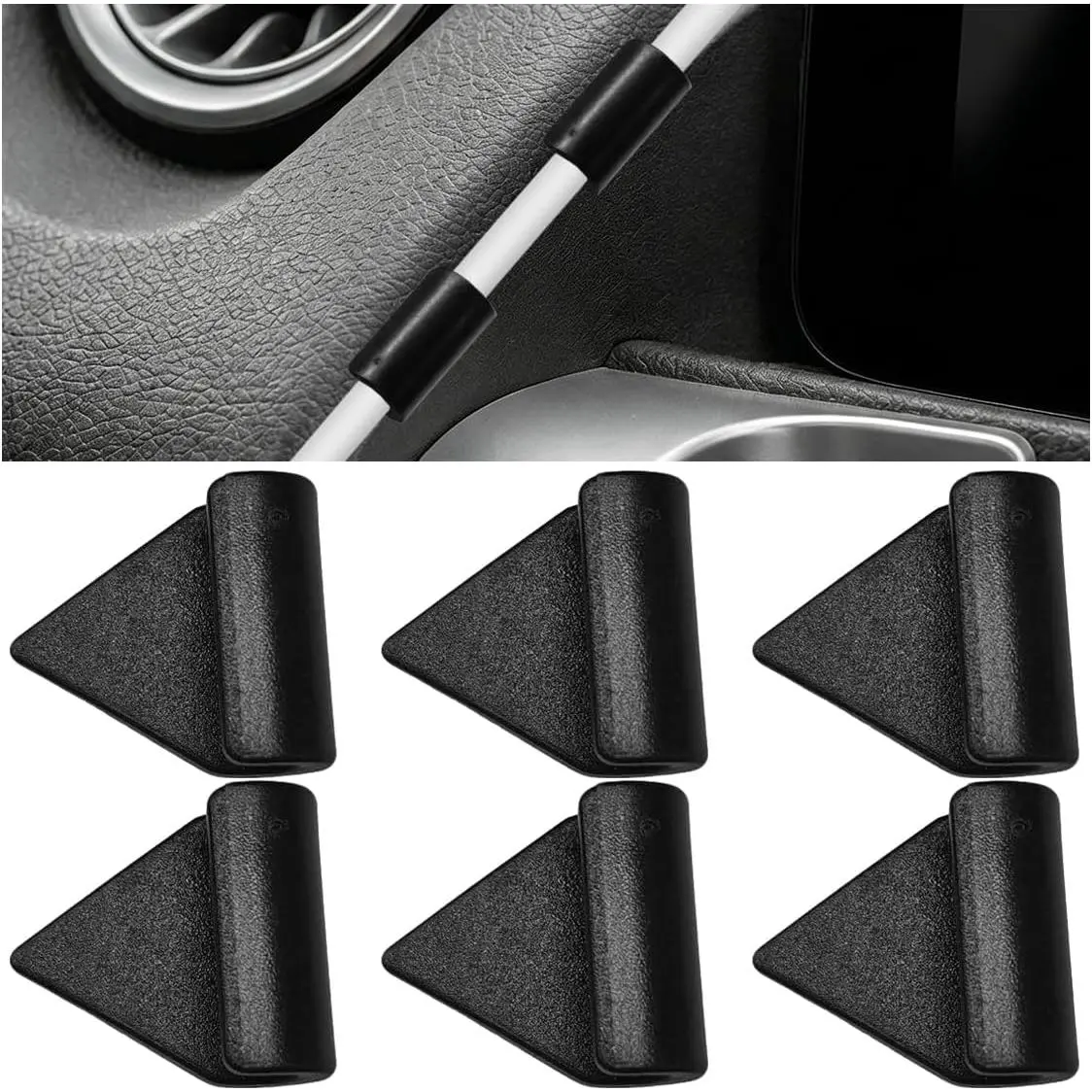 Clips, Portable Automotive Cord Management Clamp, Quick Install  Interior  Organizer Accessories for   Office (6PCS)