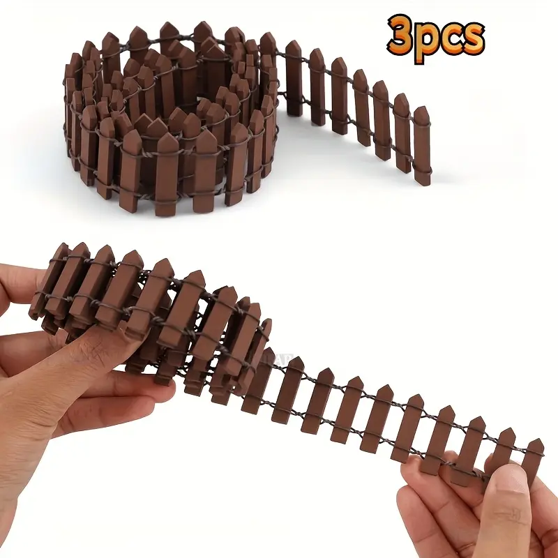 Mini Wooden Fence Set, Smooth Edges, Durable Outdoor Decorative Fence, Decorative Fencing Panel, Garden Edging Border, Ideal for Gardens and Mini Landscapes, Easy Assembly, No Tools Required