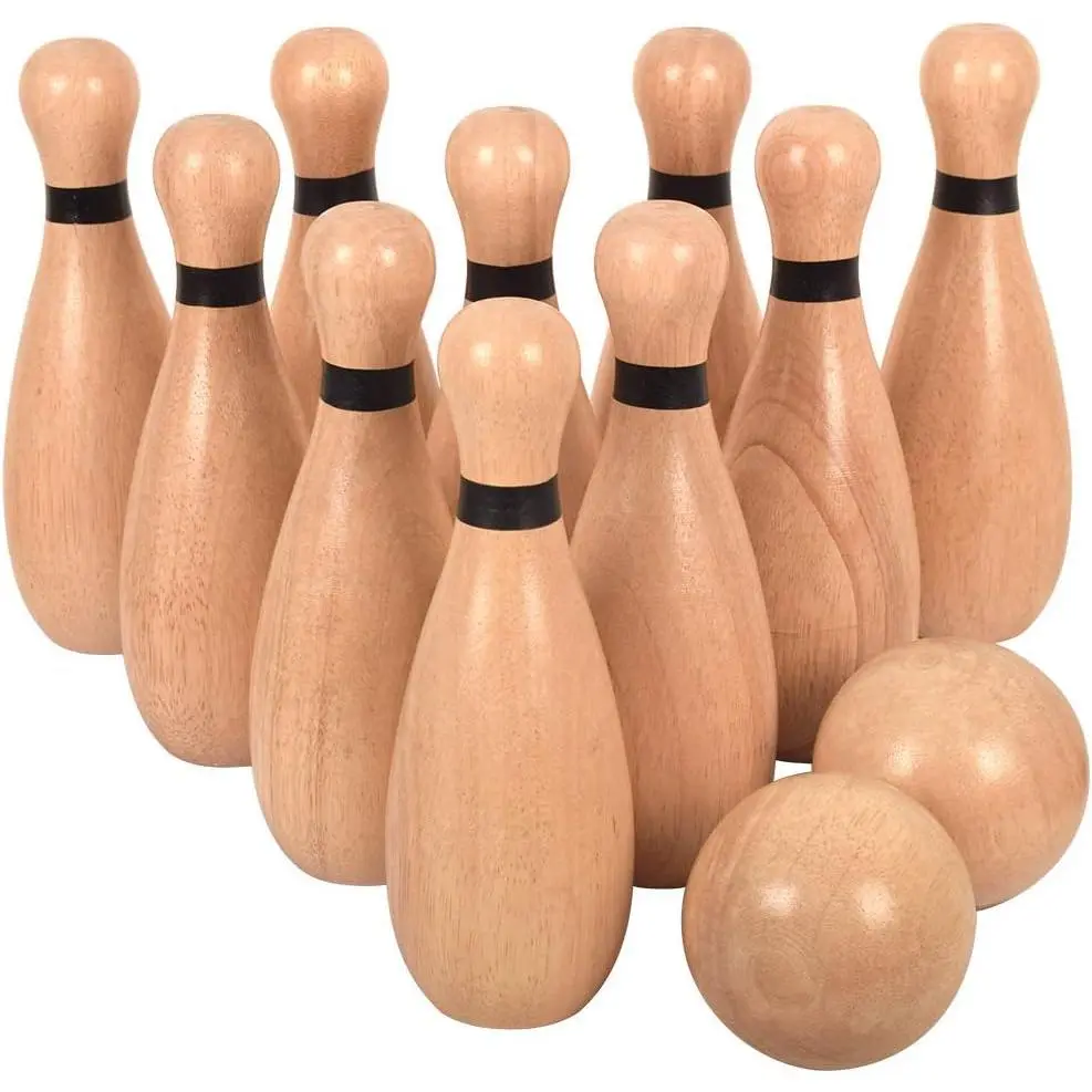 Long game Outdoor Giant Lawn Bowling Games Rubber Wooden Lawn Set Fun Sports Games Outside or Indoor for Family Adults and Kids Backyard Skittles Carrying Bag with 10 Pins and 2 Ballsfidget toys