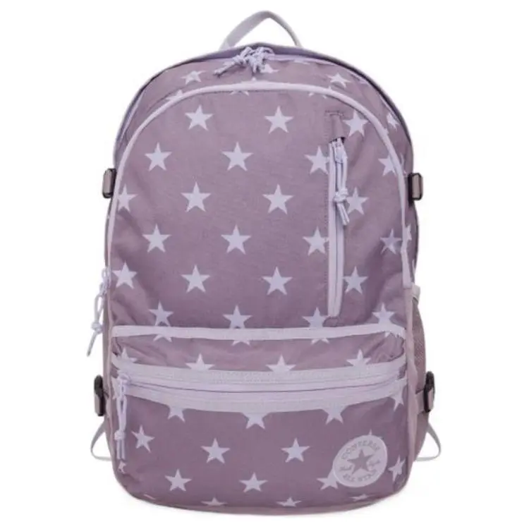 Converse Star-Print Zippered Polyester Backpack for Men and Women – Pink