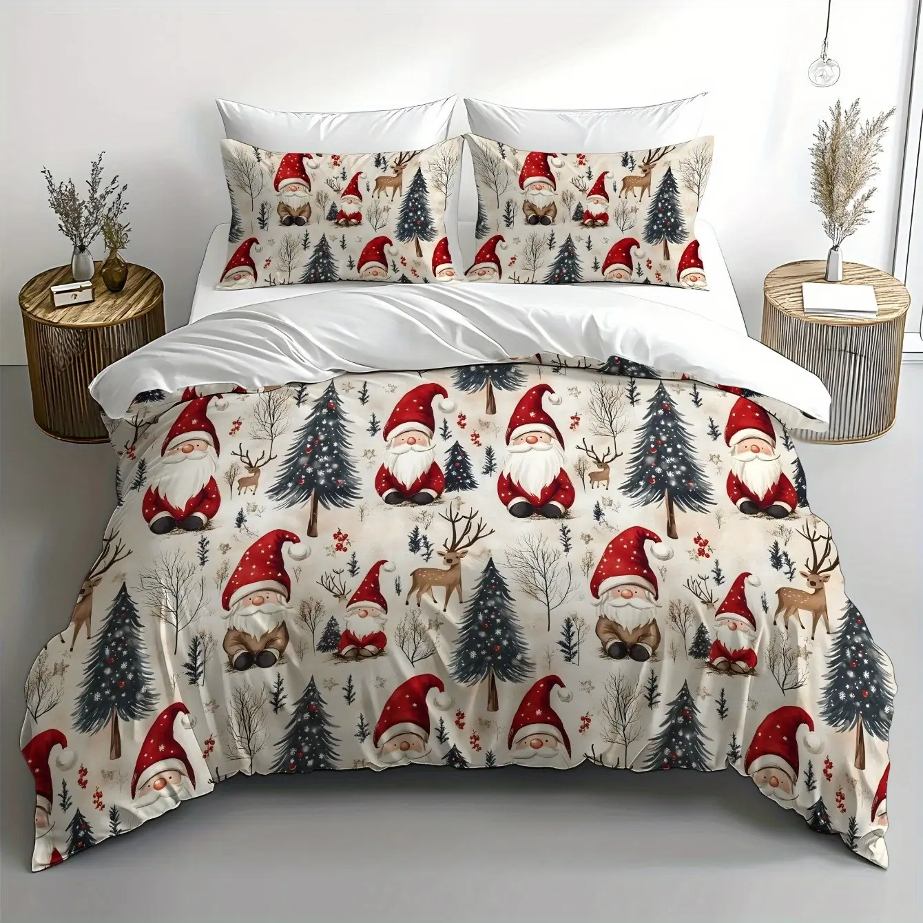 Christmas Snowman Print Duvet Cover Set, 1 Duvet + 2 Pillowcases, High-Definition Printing, Soft Comfortable Bedding, Gift for Family and Friends