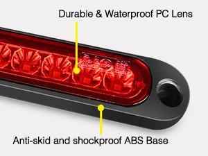 Nilight 2PCS 10-Inch 15 LED Red Trailer Light Bar for Park Stop Turn Tail Brake Lights IP67 Waterproof Marker ID Clearance Strip for Truck Golf Cart Pickups Boats