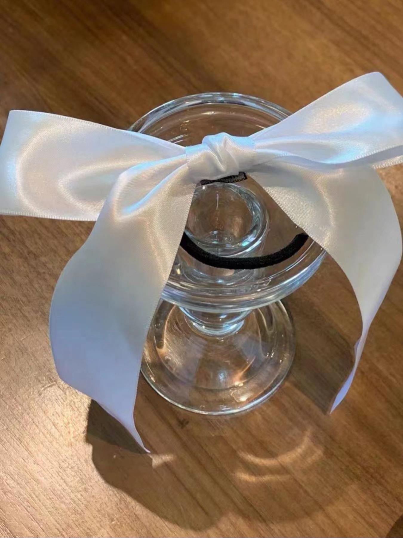 2counts Women's Cute Trendy Bowknot Decorated Hair Tie, Elegant High Stretch Elastic Hair Accessory Ponytail Holder, Fashionable Hair Accessories For Daily & Party Decoration