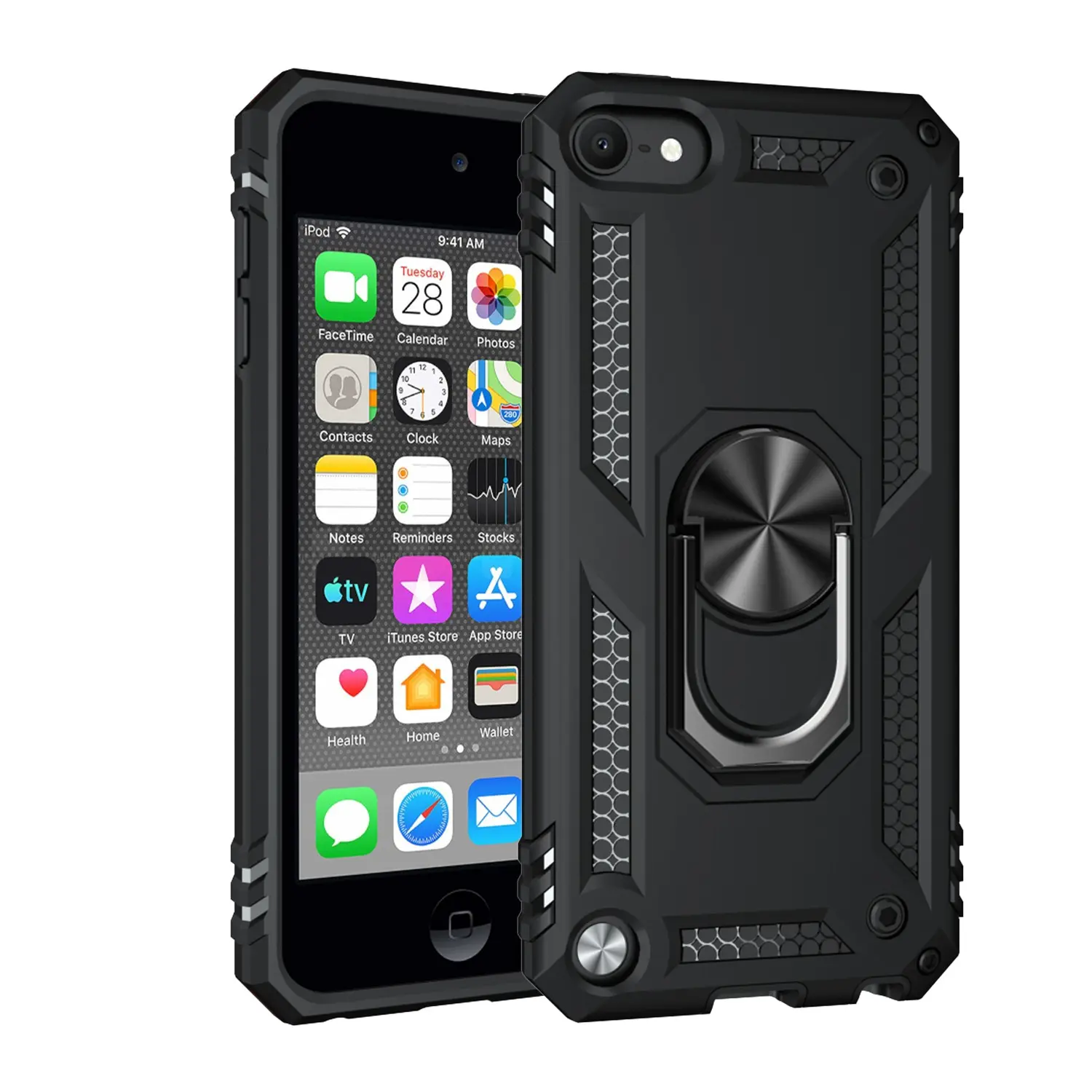 Phone case for Ipod Touch 5/6/7, Anti-Drop Dustproof Waterproof Fingerprint Resistant, with Magnetic Rotatable Stand for Ipod Touch 5/6/7 Protective Cover, Protective Casing