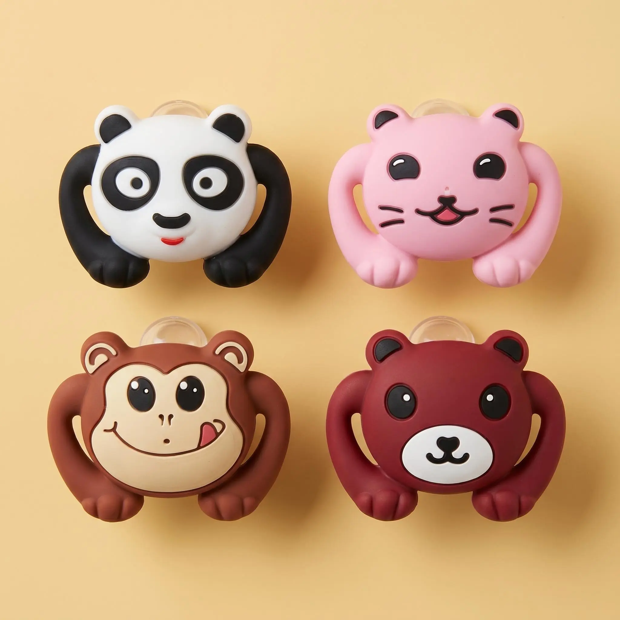 4 Pieces/pack Baby Animal Soothing Pacifiers, Full Silicone Pacifier Soother, Ideal Gift for New Parents, Comfortable & Safe Design