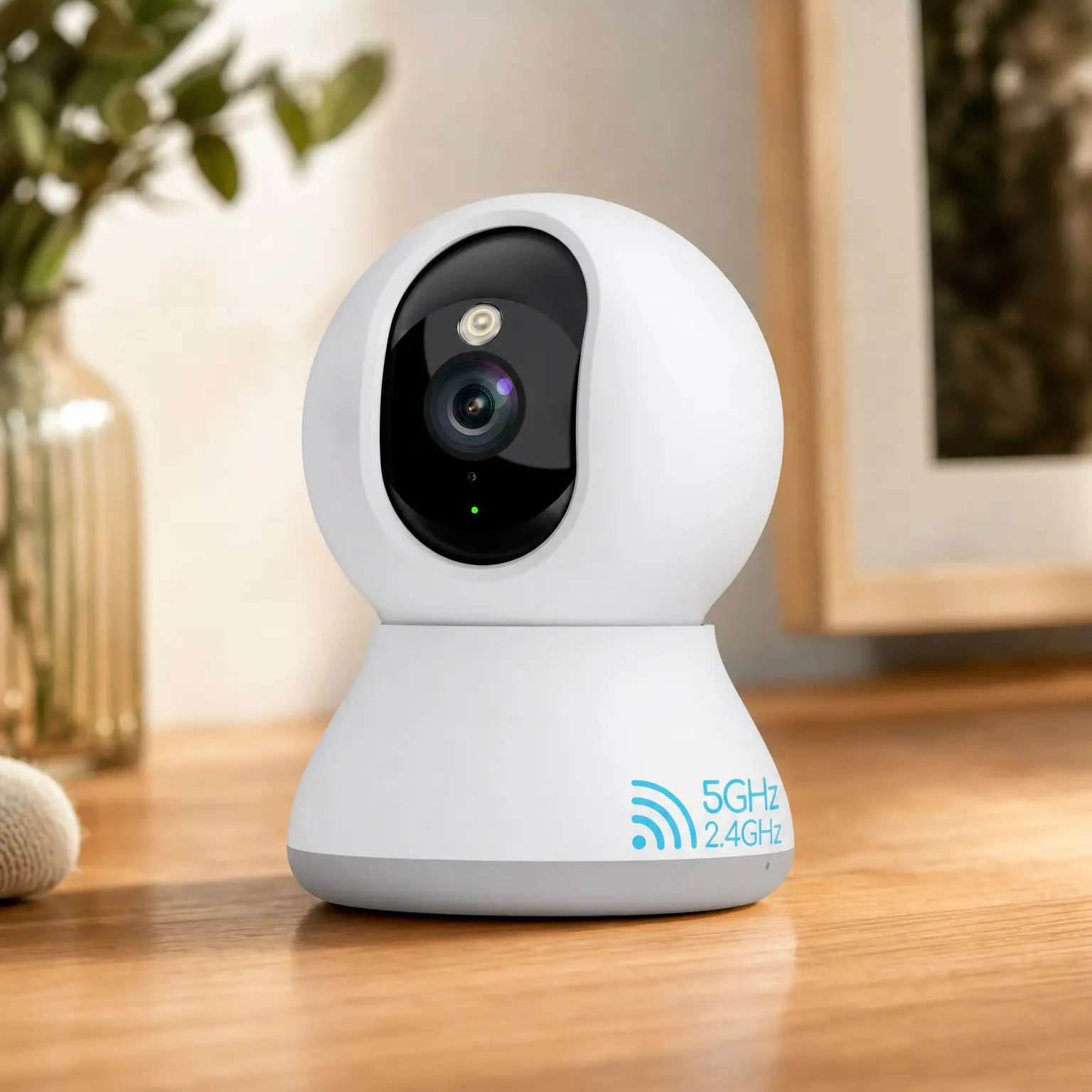 2K Security Camera, 360° Baby Monitor Dog Camera for Home Security with 64GB TF Card (White)(Gift)