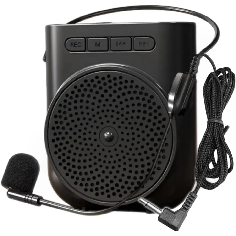 Portable Rechargeable Mini Voice Amplifier with Wired Microphone Headset and Waistband, Supports  and Recording Functions Support  Play for Teachers, Coaches, , Tour Guide