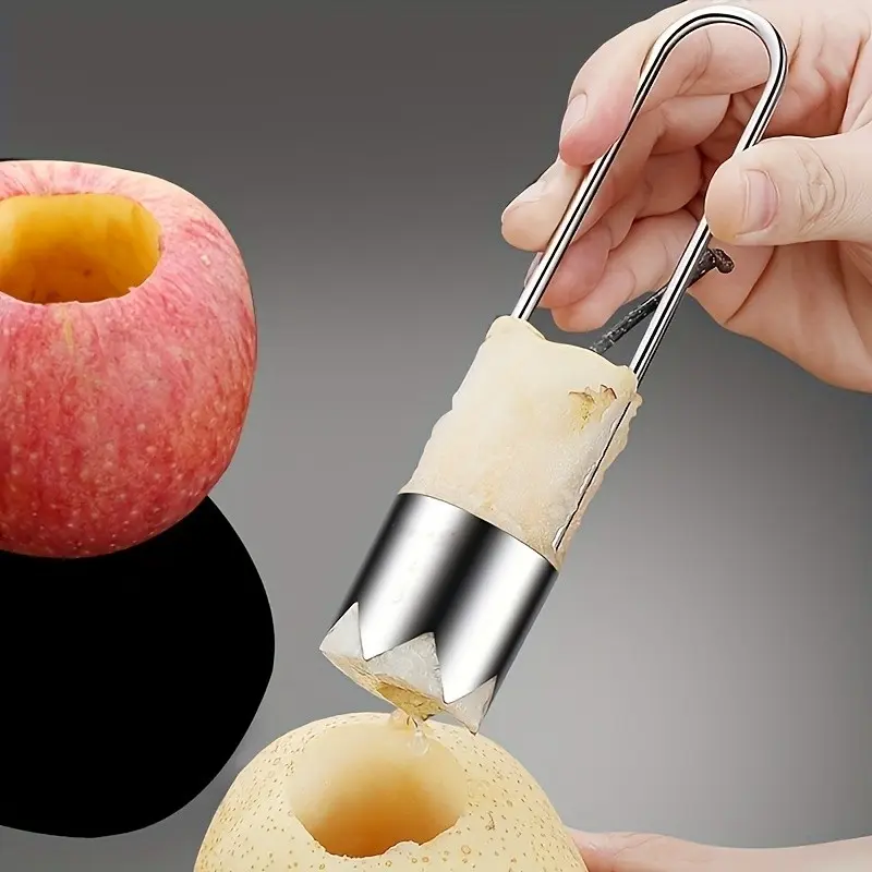 Stainless Steel Chili Seed Remover, Easy Fruit Core Removal Tool, Replace Knife, Universal Vegetable Fruit Tool for Tomatoes, Apples, Pears