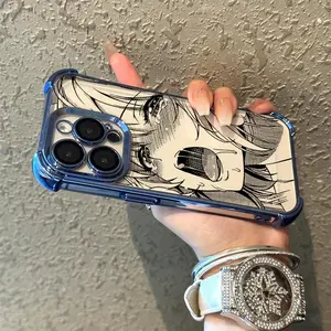 Clear Soft Anime Girl Case | Funny Trendy Design Drop Resistant For iPhone 17 16 15 14 13 12 11 Series