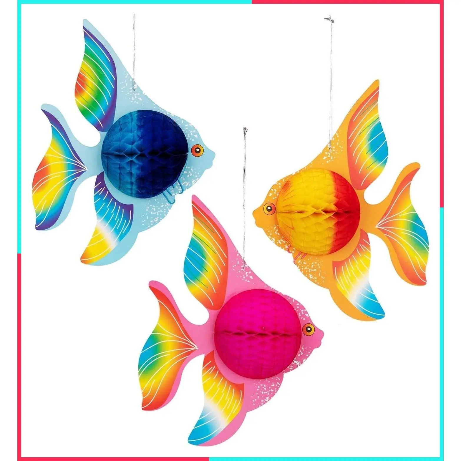 Tropical Fish Party Decorations Supplies - Under The Sea Mermaid Luau Hawaiian Kids Birthday Table Centerpiece